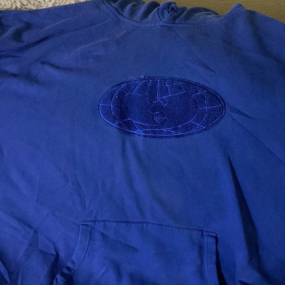 Blue Mens Wu wear retro hoodie. Xxxl normal washing wear.